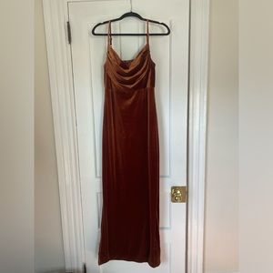 Revelry skye velvet terracotta rust dress size 8
